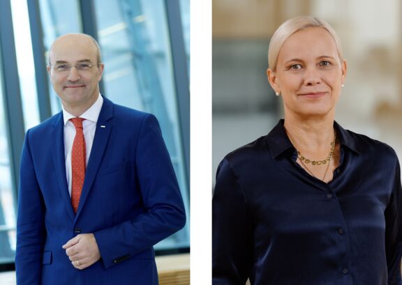Porträts Rektor Ulrich Rüdiger und Prof. Sabine Brück-Dürkop